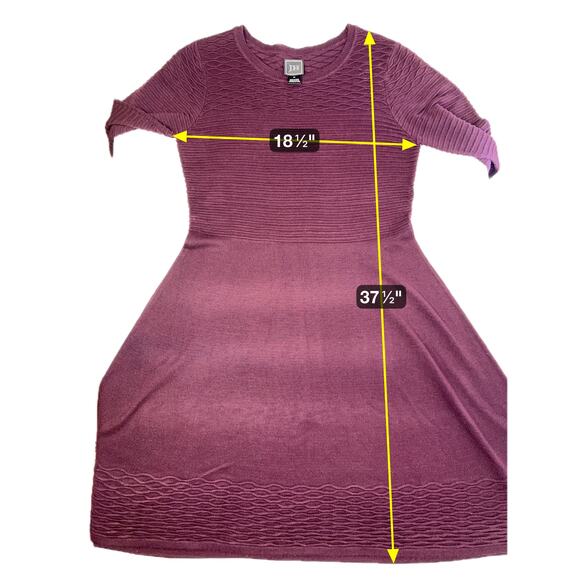 NWT JH Jessica Howard Maroon Ribbed 3/4 Sleeve Sweater Dress Womens Size Medium - Picture 12 of 12